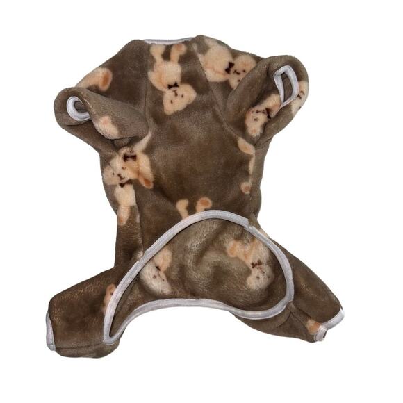 Puppy Teddy Bear Pajama, Brown, Small - Picture 1 of 5